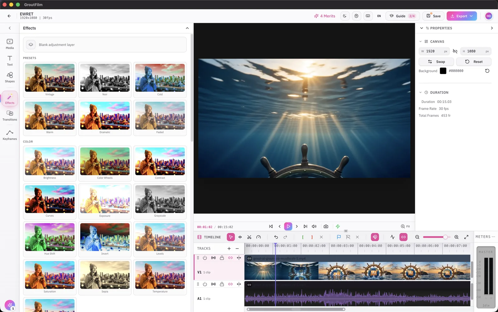Monteer op een echte multitrack-tijdlijn met live preview.