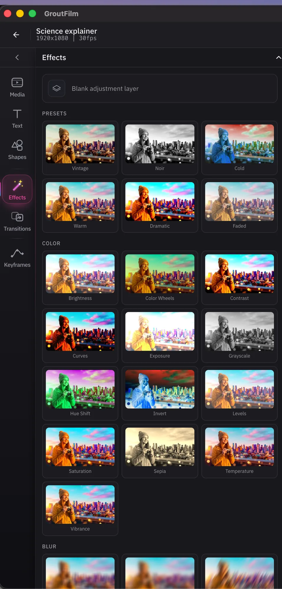Effects, colour and transitions